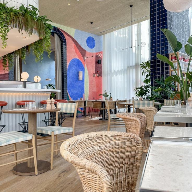 Restaurant interior with private family seating